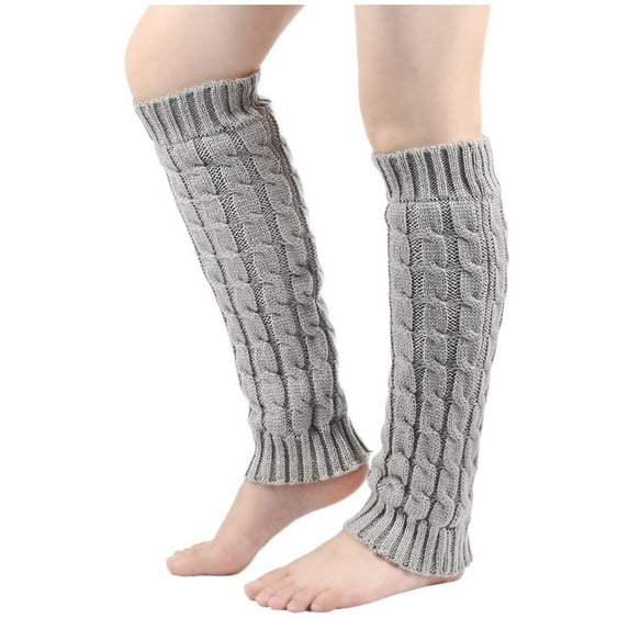 Besolor Womens Fuzzy Leg Warmers Cable Knit Winter Knee Boot Stockings Cuffs Long Legging Socks Sports Yoga Party