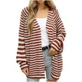 thumbnail image 1 of Besolor Womens Oversized Cardigan Sweaters Strired Long Sleeve Button Open Front Knit Sweater Fall Winter Coats, 1 of 3