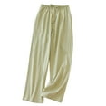 thumbnail image 1 of Besolor Womens Pajama Pants Drawstring Elastic Waist Wide Leg Pants Casual Loose Comfy Sleepwear Bottoms, 1 of 5