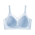 thumbnail image 1 of Besolor Womens Plus Size Bras No Underwire Seamless Full Coverage Supportive Breathable Comfy Everyday Bra(3X-Large,Blue), 1 of 5