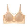 thumbnail image 1 of Besolor Womens Plus Size Bras No Underwire Seamless Full Coverage Supportive Breathable Comfy Everyday Bra(5X-Large,Beige), 1 of 5