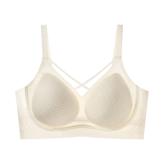 Besolor Womens Plus Size Bras No Underwire Seamless Full Coverage Supportive Breathable Comfy Everyday Bra(X-Large,White)