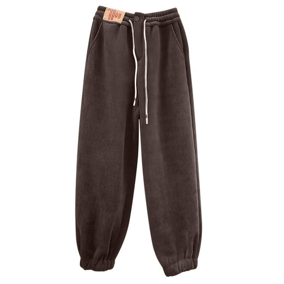 Besolor Womens Plus Size Fleece Lined Pajama Pants Drawstring Elastic Waist Warm Winter Lounge Trouser Loungewear