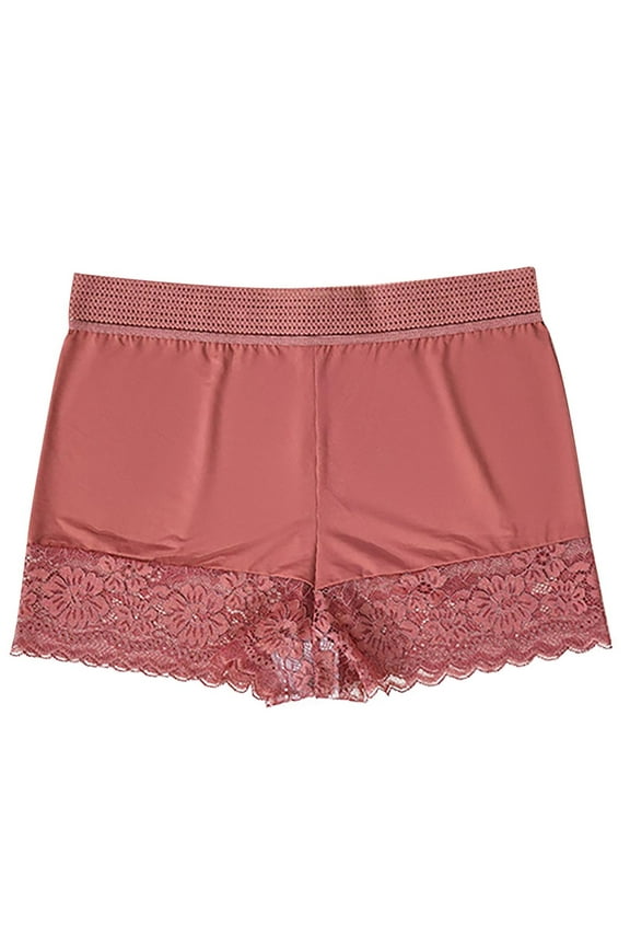 Womens Plus Size Lace Boy Shorts Seamless High Waisted Stretchy No Show Panties Breathable Underwear