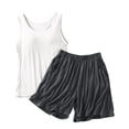 thumbnail image 1 of Besolor Womens Plus Size Pajama Set with Built in Bra Casual Sleeveless Tank Top and Shorts Set Sleepwear Pjs(4X-Large,White), 1 of 6