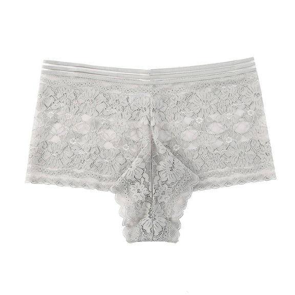 Besolor Womens Plus Size Panties Floral Lace Seamless High Waisted Underwear Stretch Breathable Ladies Briefs