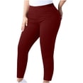 thumbnail image 1 of Besolor Womens Plus Size Yoga Leggings Casual Stretch Elastic High Waisted Athletic Workout Gym Pants, 1 of 8