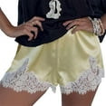 thumbnail image 1 of Besolor Womens Satin Pajama Shorts Silk Slip Bottoms Elastic Waist Lace Trim Pettipants Loungewear Shorts, 1 of 5