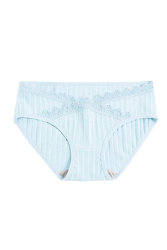 Womens Seamless Underwear Lace Mid Waisted Soft Breathable No Show Panties Ladies Briefs Plus Size