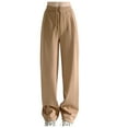 thumbnail image 1 of cfhntfmh Womens Sherpa Fleece Lined Sweatpants Winter Warm Wide Leg Jogger Pants Drawstring Baggy Comfy Lounge Trousers, 1 of 3