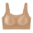 thumbnail image 1 of Besolor Womens Sports Bras Without Steel Ring Wireless Seamless Full Coverage High Support Running Yoga Bra(XX-Large,Beige), 1 of 6