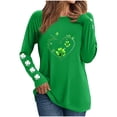 thumbnail image 1 of Besolor Womens St. Patrick's Day Shirts Crewneck Long Sleeve Plus Size Tops Shamrock Graphic Holiday Blouses, 1 of 6
