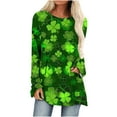 Besolor Womens St. Patrick's Day TShirt 2025 Shamrock Graphic Crewneck