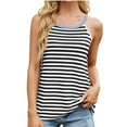 thumbnail image 1 of Besolor Womens Summer Cami Tank Top Stripe Round Neck Sleeveless Camisole Casual Color Block Going out Shirts, 1 of 8