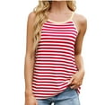 thumbnail image 1 of Besolor Womens Summer Cami Tank Top Stripe Round Neck Sleeveless Camisole Casual Color Block Going out Shirts, 1 of 8