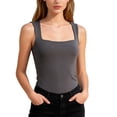 thumbnail image 1 of Besolor Womens Tank Tops Square Neck Sleeveless Comfy Basic Layer Tees Cami Summer Comfy Slim Bottom Tanks, 1 of 7