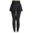thumbnail image 1 of Besolor Womens Tennis Skirted Leggings with Pockets High Waisted Active Skort Athletic Pleated Yoga Skapri with Skirt, 1 of 4