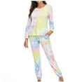 thumbnail image 1 of Besolor Womens Tie Dye Two Piece Pajamas Set Long Sleeve Sweatshirt with Long Pants Outfits Sleepwear Loungewear PJs for Women, 1 of 4