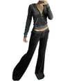 thumbnail image 1 of Besolor Womens Velour Tracksuit 2 Pieces Outfits Zip up Hoodies Sweatshirt and Drawstring Pants Sets Sweatsuits with Pockets, 1 of 8