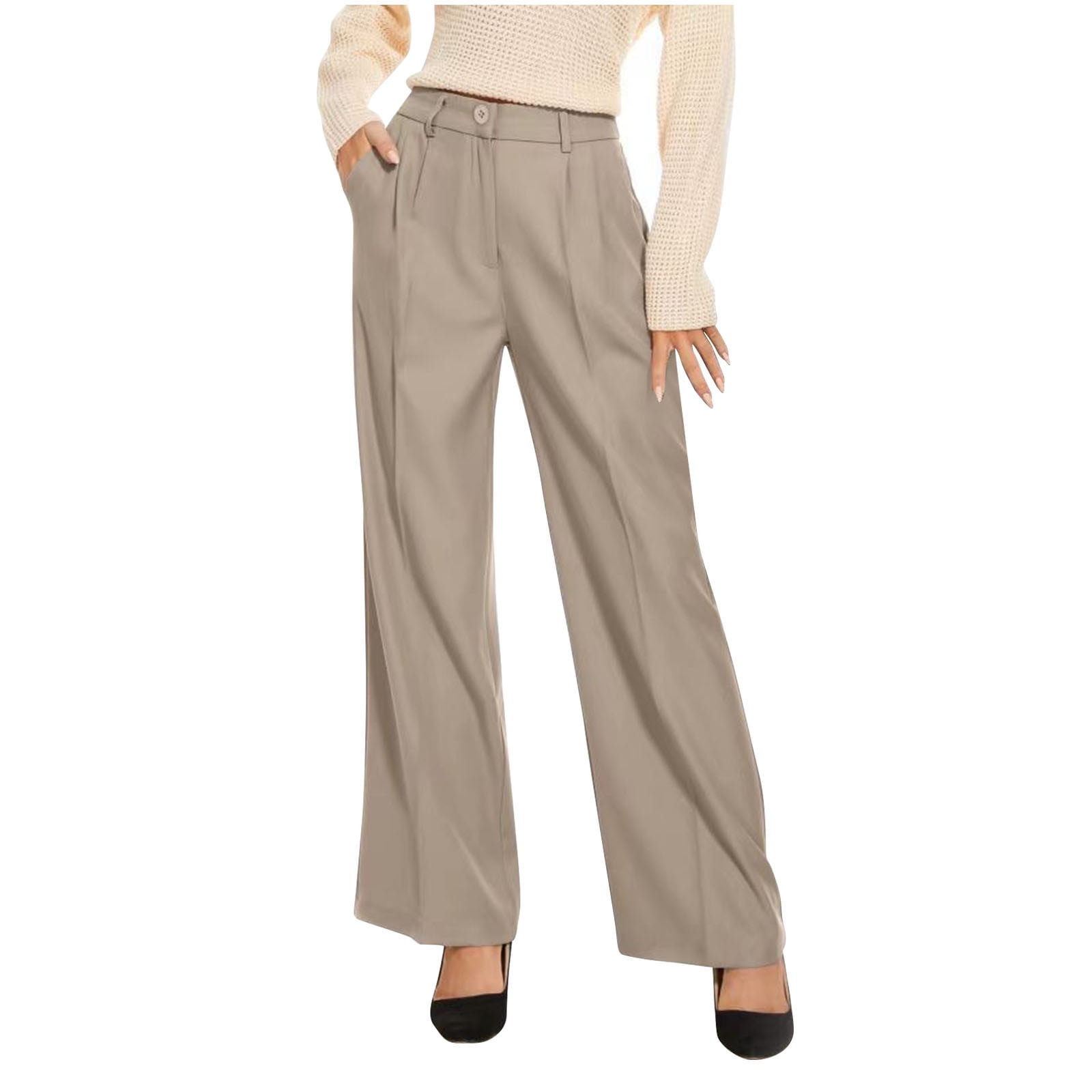 Black Trousers Women Marni High-waisted Wide-leg Trousers Brown