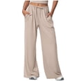 thumbnail image 1 of Besolor Womens Wide Leg Pants Elastic Waisted Drawstring Lightweight Casual Loose Workout Gym Athletic Yoga Pant with Pockets, 1 of 3