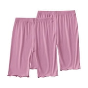 BESOLOR 2 Pack Girls Biker Shorts Casual Stretchy Athletic Dance Yoga Shorts Under Dress Clothes for Kids Multicolor