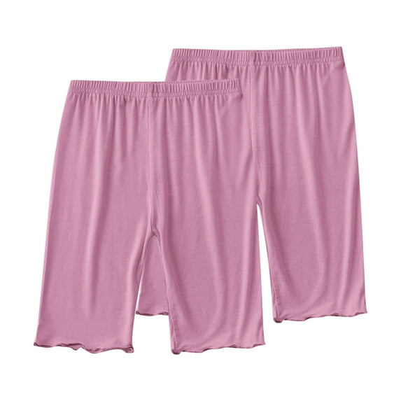 Besolor 2 Pack Girls Biker Shorts Casual Stretchy Athletic Dance Yoga Shorts Under Dress Clothes for Kids Multicolor