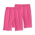 thumbnail image 1 of Besolor 2 Pack Girls Biker Shorts Casual Stretchy Athletic Dance Yoga Shorts Under Dress Clothes for Kids Multicolor, 1 of 7