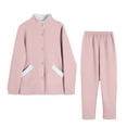 thumbnail image 1 of Besolor Womens Winter Fleece Pajamas 2 Piece Outfits Plush Cozy Button down Tops and Pants Sets Sleepwear with Pockets Pink, 1 of 4