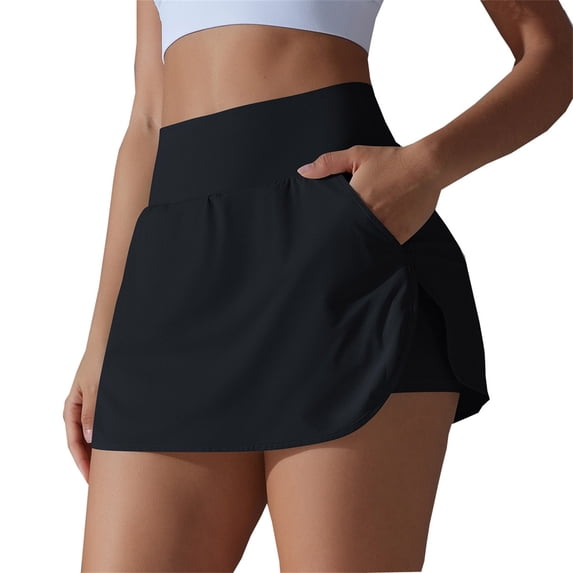 Besolor Womens Workout Shorts Elastic High Waisted Summer 2 in 1 Athletic Gym Running Shorts with Pockets