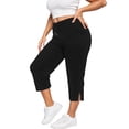 thumbnail image 1 of Besolor Workout Capris for Women High Waisted Elastic Drawstring Straight Leg Split Hem Casual Loose Running Yoga Capri Pants, 1 of 4