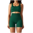 thumbnail image 1 of Besolor Workout Outfits for Women 2 Piece Seamless Ribbed Sport Bra and High Waisted Shorts Leggings Exercise Sets, 1 of 8