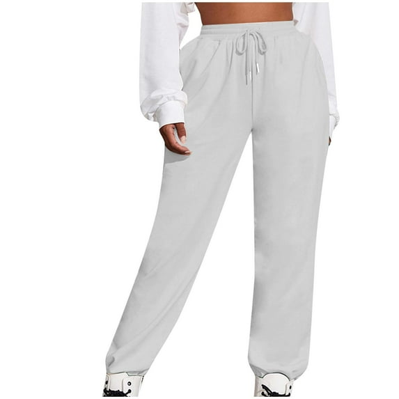 Besolor Workout Pants for Women High Waisted Cinch Bottom Sweatpants with Pockets Casual Loose Sporty Joggers Sweat Pants