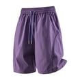 thumbnail image 1 of Besolor Workout Shorts for Men Wide Leg Drawstring Elastic Waist Quick Dry Breathable Athletic Hiking Shorts with Pockets(3X-Large,Purple), 1 of 7