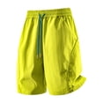 thumbnail image 1 of Besolor Workout Shorts for Men Wide Leg Drawstring Elastic Waist Quick Dry Breathable Athletic Hiking Shorts with Pockets(X-Large,Yellow), 1 of 6