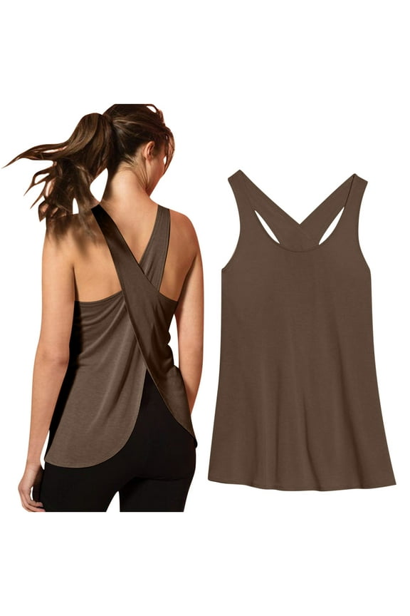 Workout Tank Tops for Women Summer Open Back Quick Dry Backless Exercise Yoga Tee Shirts Activewear