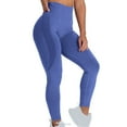 thumbnail image 1 of Besolor Yoga Pants Women Seamless High Waist 4 Way Stretch Workout Yoga Leggings Running Athletic Tights Gym Clothes Blue 1, 1 of 4