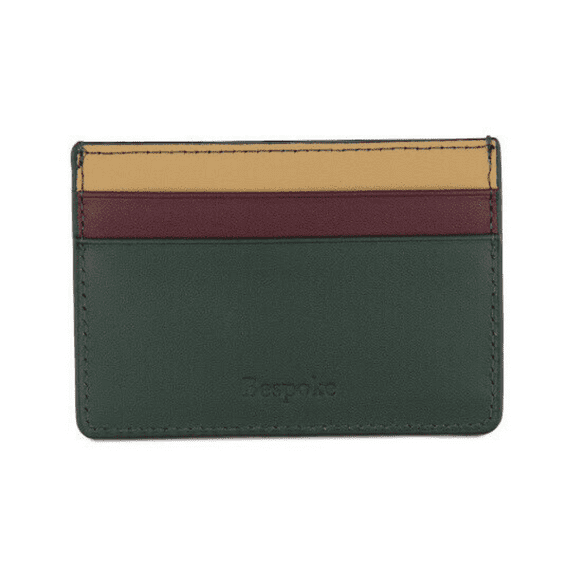 Bespoke Men's Dark Green Nappa Leather Card Case Osfa
