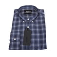 thumbnail image 1 of Bespoken Men's Blue Plaid Claremont Shirt MSH003012, Navy, Large, 1 of 2