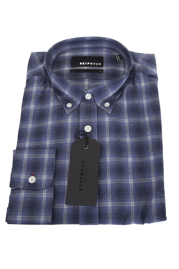 Men's Blue Plaid Claremont Shirt MSH003012, Navy, X-Large