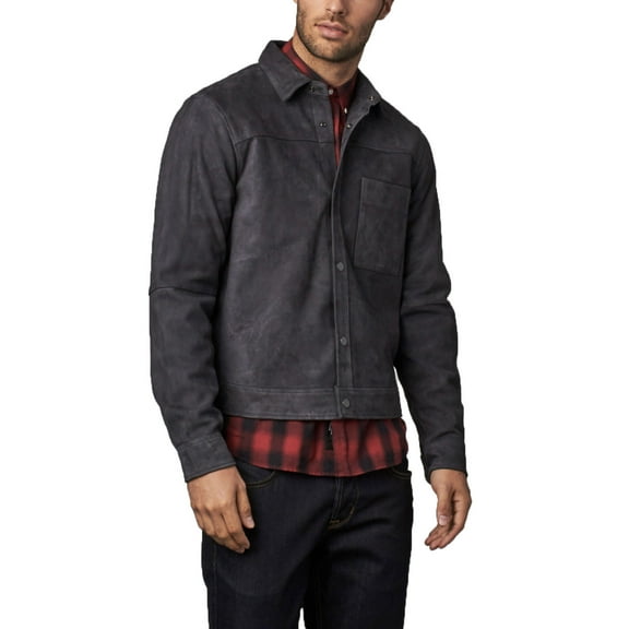 Bespoken Men's Leather Skillman Work Jacket 003036, Midnight, X-Large