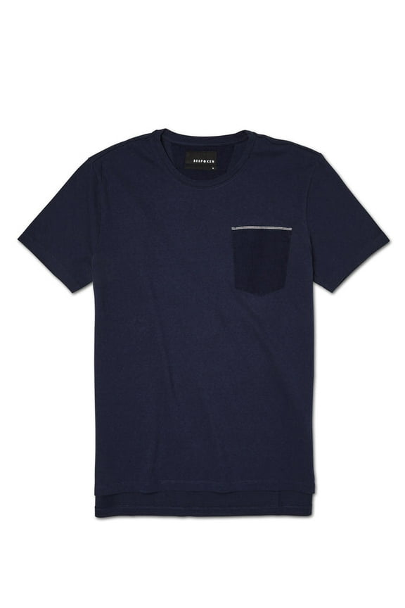 Men's Selvedge Pocket T-shirt 014, Navy, Large