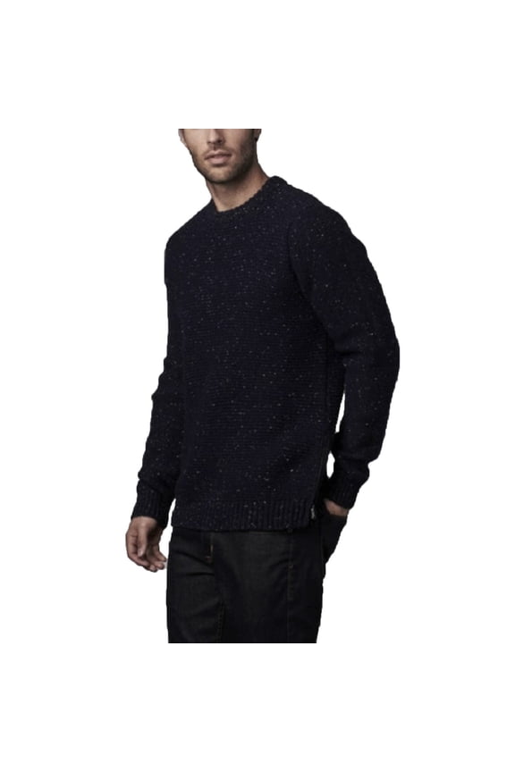 Men's Wool Donegal Quinn Sweater KN03065, Black, Medium