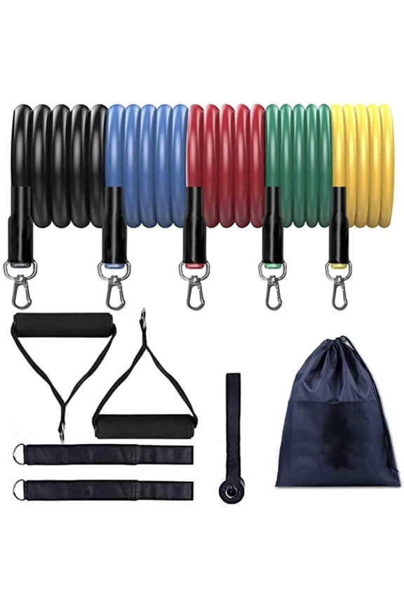 Bespolitan 5 Level Latex Tubes Exercise Variable Resistance Band (11-Piece)