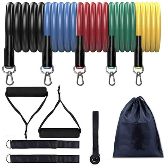 Bespolitan Premium Stackable Latex Exercise Resistance Bands (Set of 5)
