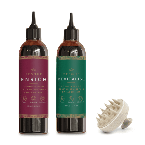 Besque Hair Care Kit - Restores, Protects and Rejuvenates Hair, Scalp Health, Strength and Resilience, 2 Pack, 3.4 FI Oz each