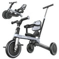 thumbnail image 1 of Besrey 5-in-1 Toddler Tricycle for 1-3 Years Old Boys and Girls with Push Handle and Backrest,Kids Bike Toddler Trike,Gray, 1 of 16