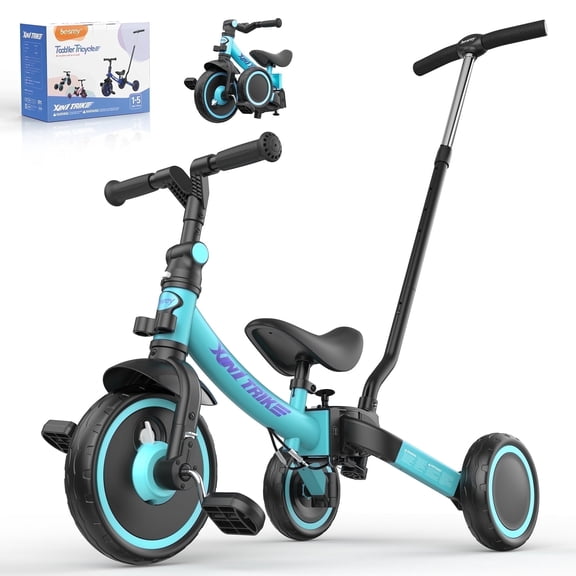 Besrey Toddler Tricycle with Push Handle for 1-5 Years Old Girls/Boys,Kids Bike Bicycles Child Trike,Green