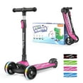 thumbnail image 1 of Besrey Kids Scooter 3 Wheel for Ages 3-10 Years Boys & Girls,Kick Scooter for Toddler with LED Light Wheels and Adjustable Height,Pink, 1 of 15