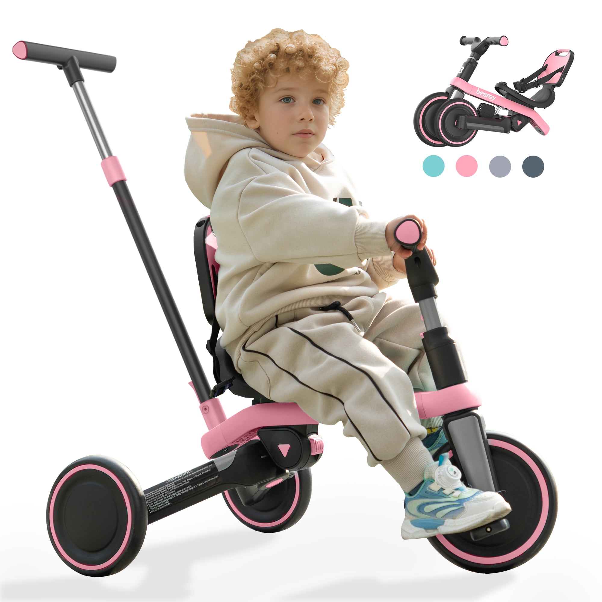 Girl tricycle push handle hot sale